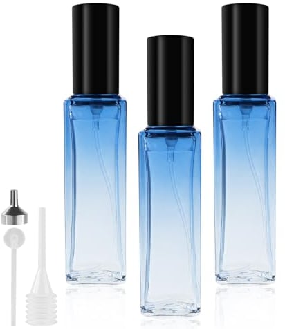 LOPHE Atomizador Perfume de Vidrio, 3 * 20ml Botella de Perfume Recargable, Portátil Frasco Pequeño para Perfume, Pulverizador Perfume Transparente para Viaje, Cita