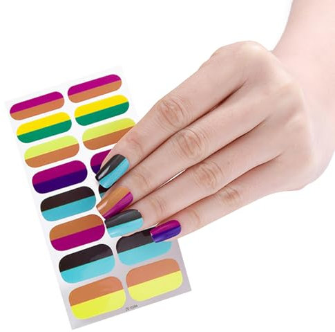 16 Sheets Leopards Print Strips Full Nail Wraps Stickers For Nail Art Decals Leopards Nail Stickers Self Adhesive Nail Stickers Bubble Free Nail Stickers Beginner Friendly Nail UV
