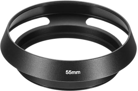 PATIKIL Paraluce 55mm Paraluce Interno Cavo Antiriflesso Superficie Opaca Ventilata Standard Obiettivo Fotocamera Universale Nero