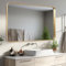 LunaMirror Espejo de pared de 75 x 100 cm para baño, caja de sombra, marco dorado, decoración de pared, rectangular, con esquinas curvadas, para pasillo, entrada, sala de estar, dormitorio