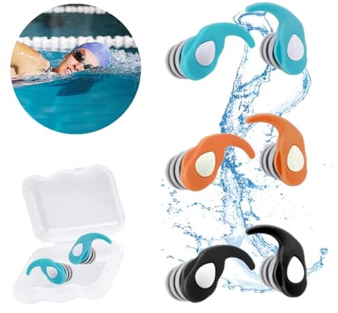 3 Paar Ohrstöpsel Schwimmen Für Erwachsene,Silikon Ohrenstöpsel,Schwimmen Wasserdichte Wiederverwendbare Ohrenstöpsel,Anwendbar Auf Surfen,Schnorcheln Und Anderen Wassersportarten