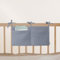 Babybett Aufbewahrungstasche aus 100% Baumwolle Musselin, für das Beistellbett, Babybett, Kinderbett. Ideal zum Verstauen von Windeln, Schnullern (Sky)