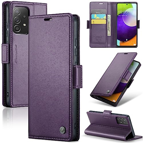 Rerzoiro Cover per Samsung Galaxy A52 Custodia Portafoglio [Blocco RFID] Premium Pelle PU Wallet Case Flip Libro con Porta Carte Slot Supporto Flip Case per Samsung Galaxy A52 (5G/4G)/A52s 5G, Viola