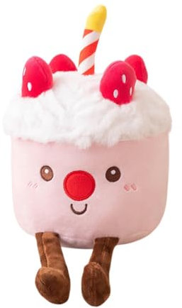F Fityle Juguete de Peluche para decoración de Tarta de cumpleaños, Juguete de Peluche de Dibujos Animados, Magdalena, Juguete de Peluche para Sala de Estar, Fresa