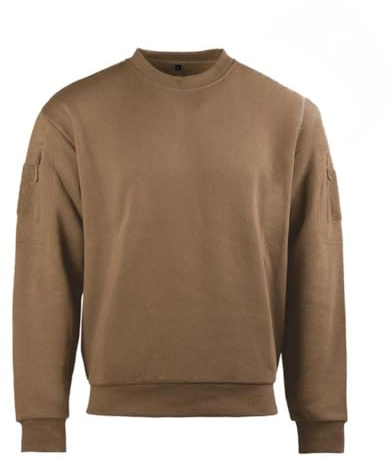 Mil-Tec Tactical Sweatshirt Rundhals • Rundhals Sweater mit Oberarmtaschen & Kopfhörerausgang • Taktischer Pullover für Freizeit, Outdoor. Training • Sweatshirt Herren in vielen Farben & Größen