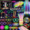 zycBernoi 432 Stück Knicklichter Party Set, LED Leuchtstab Glasfzaser mit 200 Verbinder, LED Igelball, Leuchtstäbe, Brille, Armreif, Leuchtspielzeug für Kinder Erwachsene Party Deko