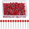 200 Stück Rot Pinnadeln Rundkopf,15mm Stecknadeln Kurz mit Rot Kunststoff Rundkopf,Rostfreiem Stecknadeln mit Kopf Groß,für Markieren,DIY,Kork Boards,Bulletin Board