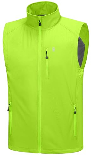 Little Donkey Andy Men's Quick Dry Vest Sleeveless Summer Stretchy Windproof Jacket for Golfing Cycling Running Yellow XL