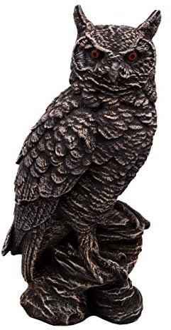 gartendekoparadies.de Antike Eulen-Figur, Steinfigur, H. 41 cm, 12 kg, Grau, frostsicher aus Steinguss für Außenbereich
