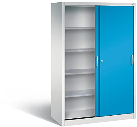 Werkzeugschrank mit Schiebetüren, innen 4 Böden, H1950xB1200xT600mm