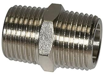 RIEGLER 100847-252.07/4-N Doppelgewindenippel G 1 1/2 a., G 1 1/2 a., SW 48, Messing vern., 1Stk