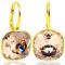 Gold Ohrringe Silber 925 Orange Kristalle Light Peach hängend NOBEL SCHMUCK