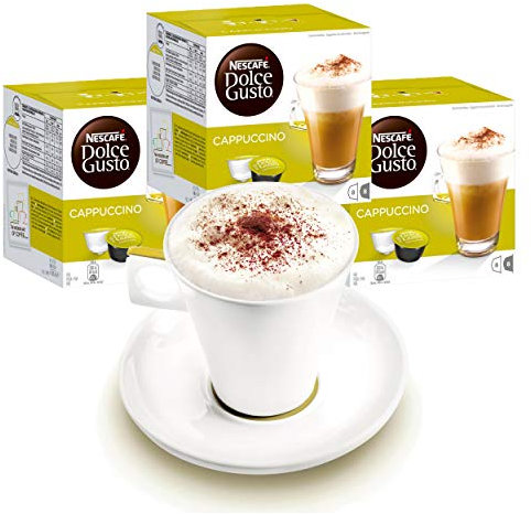 Nescafé Dolce Gusto Lot de 3 Paquets de Tasses à Cappuccino, café à Lait, Capsules de café, Capsules de café