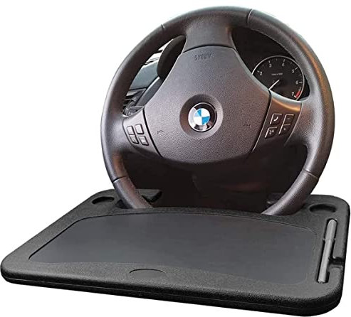 X XINDELL Volantes de coche, mesa de viaje para laptop, tablet, iPad o portátil, estación de trabajo, bandeja de comida en el volante para conductor, viajeros, trabajo o comedor, se adapta a la