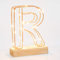 Light Up Letter R | LED Alphabet Wire Frame Letter Lights | Rose Gold Copper Initials | Personalised Lighting | Battery Powered | Office Living Room Bedroom