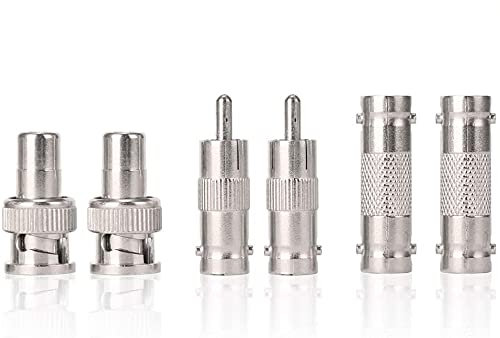 RCA and BNC Male to Female Adapters for CCTV Power and Video Connections