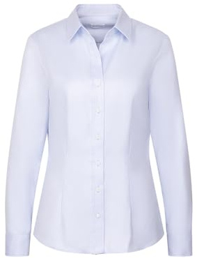 Seidensticker Damen Bluse - Hemdbluse - Kelchkragenbluse - Klassisch - Elegant - Bügelleicht - Slim Fit - Kurzarm - Uni - 100% Baumwolle