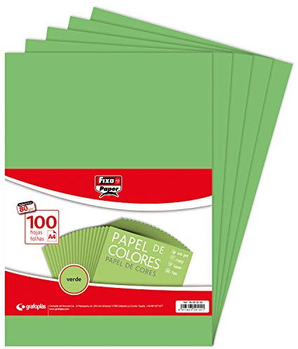 FIXO Papier 65009220, Packung mit 100 Blatt, 80 g, grün, A4, stück