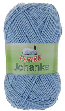 50g Strickgarn Johanka Strick-Wolle Handstrickgarn Klassikgarn Sommergarn Farbwahl, Farbe:105 engelblau