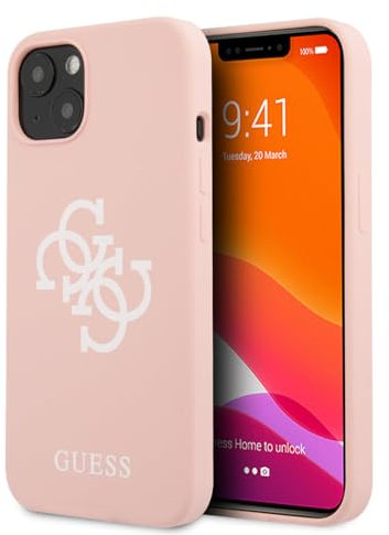 GUESS GUHCP13SLS4GWPI Silikon Hülle für iPhone 13 Mini 5.4 4G Logo Case Cover Pink