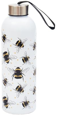 Eco Chic Wiederverwendbare Thermoflasche | isolierte Reiseflasche aus Edelstahl mit auslaufsicherem Deckel | umweltfreundlich und wiederverwendbar für heiße und kalte Getränke (Hummel-Grau)
