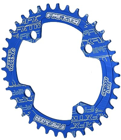 X AUTOHAUX 104 BCD Fahrrad Kettenblatt 38T Kurbelgarnitur Breiter Einziger Kettenring für Rennrad Mountainbike BMX MTB Blau