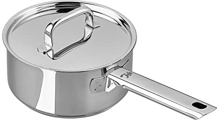Tala Performance Stainless Steel 20cm Saucepan with Stainless Steel lids, Made in Portugal, with, Suitable for All hob Types Including Induction Polished Mirror Shine Finish