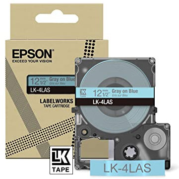 Epson Etikettenkassette, mattes Beschriftungsband LK-6BWJ weiß auf schwarz, langlebiges Band für Epson LabelWorks Etikettendrucker, wasser- & verschleißfest, 8 m x 24 mm