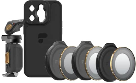 PolarPro - LiteChaser iPhone 14 Pro Max - Directors Kit - Inkl. Case - Grip - VND 3-5 Filter - CP - Mist - Bluetooth Auslöser, PP-IP14-MAX-DIREC, Schwarz
