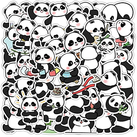 Panda Aufkleber für Laptop (60 PCS),Geschenk für Kinder Jugendliche Erwachsene Jungen,Panda Stickers Wasserdicht Vinyl Aufkleber für Scrapbook,Skateboard,Auto,Gepäck