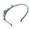 IYOU Glänzend Kristall Stirnband Strass Grün Kopfbedeckung Dünn Vintage Party Haarschmuck für Frauen und Mädche