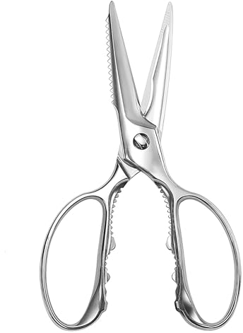 MITSUMOTO SAKARI Japanische Multifunktions-Küchenschere, 21cm Ganzstahl-Hochleistungs-Küchenschere, Professionelle abnehmbare Geflügelschere zum Schneiden von Hühnchen, Fleisch und Knochen
