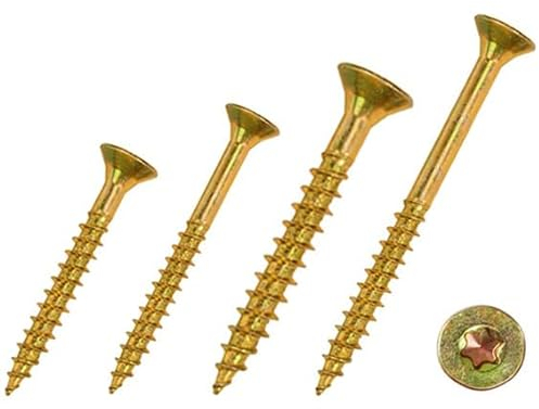 Spanplattenschrauben - Teilgewinde - galvanisch verzinkt, gelb - Torx TX (100, 3,0 x 30 mm)