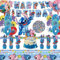 YCWSSB 98 Stück Geburtstagdeko,Jungen Birthday Decorations,Kinder Geburtstag Deko,Wimpel,Latexballon,Cupcake Toppers,Sticker.