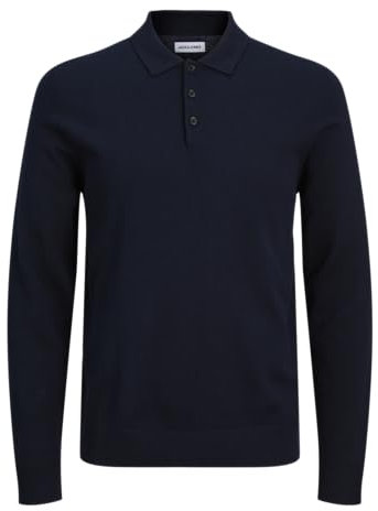 JACK & JONES Men's Jjfred Knit Ls Polo Aw24 Shirt, Blazer Navy, S