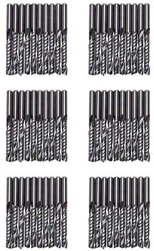 Niniang 60 piezas bits de Router Cnc 3.175 x 22 mm simple flauta de carburo en espiral Cnc bits de fresa fresa