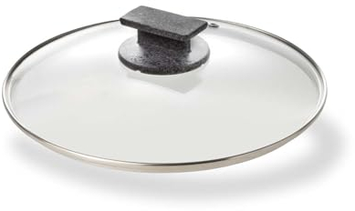 Lid with Soft Touch Handle for Pots and Pans – Glass Lid, Athermica, Vent Hole, 24 cm, Made in Italy