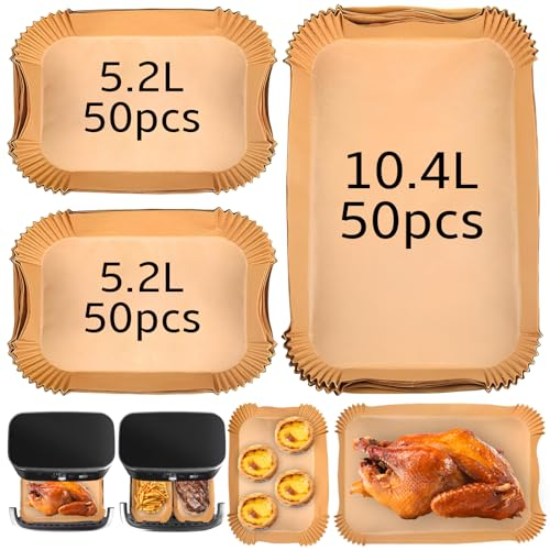 150 Pièces Papier Cuisson Air Fryer pour Ninja Foodi Flex Air Fryer 10.4 L,Paper Accessoires Air Fryer for Ninja 10,4l AF500eu AF500eucp (150 pcs)