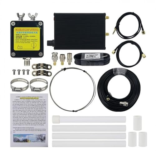 Hamgeek 20M Feeder K-480WLA 500K-1GHz MW/SW/FM/AIR/UVHF Full Band Antenne 0-30DB Einstellbare Gain SDR Schleife Kurzwelle Antenne