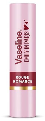 Vaseline LP Bálsamo Labial con Color | Emily Rouge Romance | 3g | Hidratación 24H con 9% Vaselina | Tono Rojo Clásico