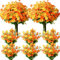12 Bundles Outdoor Autumn Artificial Daisy Silk Flowers Yellow Orange Fake Wildflowers UV Resistant Fall Faux Flowers Plastic Plants Greenery for Indoor Pot Vase Graves Window Box Outside
