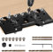 Shelf Pin Jig, 1/4 Inch 5mm Aluminum Alloy Shelf Pin Drilling Guide, Precise Cabinet Mounting Template Jig, 32mm Spacing Woodworking Straight Hole Drilling Jig Hardware for Cabinet Shelf (Black)