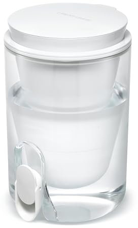 LifeStraw Home Studio Water Filter Dispenser, 10-Cup, Polar White, BPA-Free Designed for Everyday Protects Against Bacteria, parasites, microplastics, PFAS, Lead, and Improves Taste