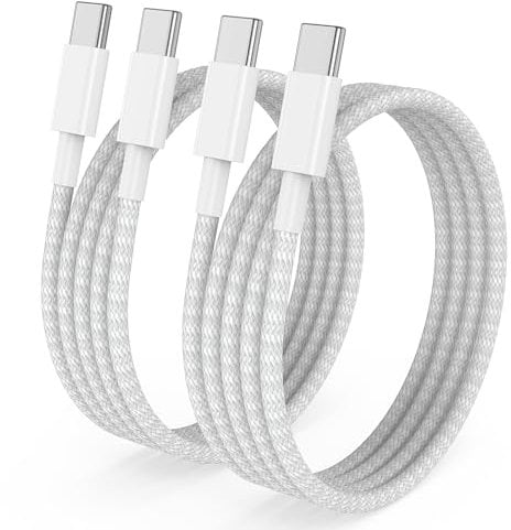USB C to USB C Charger Cable 3m, 2Pack 60W Apple Type C Cable Lead Long Fast Charging for iPhone 16/16 Pro/15 Pro Max/15 Plus, MacBook Pro 2021/2020, iPad Pro 12.9/11 inch/Mini/Air 5/4, Samsung, Pixel