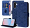 Auslbin Cover per Samsung Galaxy A56 5G 6.64, Samsung A56 Custodia Protettiva in stile Geometrico con Cover in pelle PU con Fibbia Magnetica, Blu