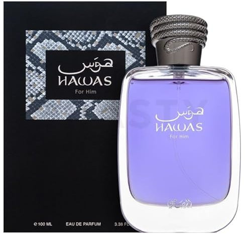 Rasasi Hawas Eau de Parfum – Frischer und verführerischer Duft für Männer, Lang anhaltend mit aquatischen und würzigen Noten, Perfekt für Alltag und Abend, 100ml