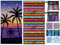 Queenshin Strandtuch Mikrofaser Badetuch Groß 90 x 180cm 2er Set,Handtuch Badetuch Strand XXL Strandhandtuch,Strandtücher Schnelltrocknendes Beach Towel,Sandfrei,Leicht(Kokospalme und Streifen)