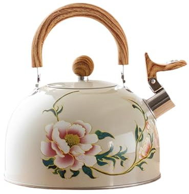 Blumenteekessel pfeißen, Blumenteekessel,Wasserkessel - 3L Blumen -Teekanne mit Griff Vintage für Herd Top Home Küchendekoration Hauswarming Weihnachten Neujahr