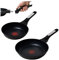 ECODE® Sartenes 20/28 cm con 2 Mango Extraible, Antiadherentes y Indicador de Temperatura Óptima - Aptas para Horno, Lavavajillas y Todas las Cocinas - Aluminio Fundido Inoxidable (20+28 cm)