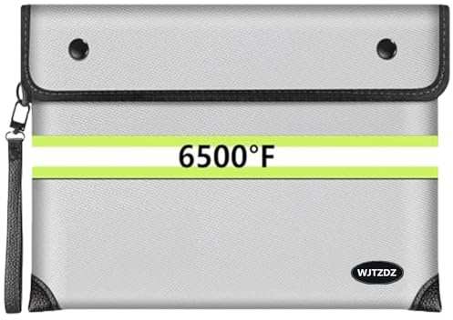Verbessertes feuerfestes Dokumentenpaket,Wasserdichte Geldtasche bis 6500 °F mit Reißverschluss/Reflexstreifen,Aufbewahrungstasche für Dokumente im A4-Letter-Format,Bargeld,Handy,Reisepass
